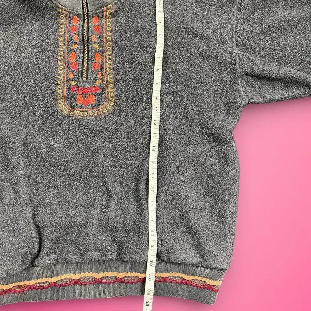 Vintage 90s embroidered fleece dad zip up - Picture 6 of 8